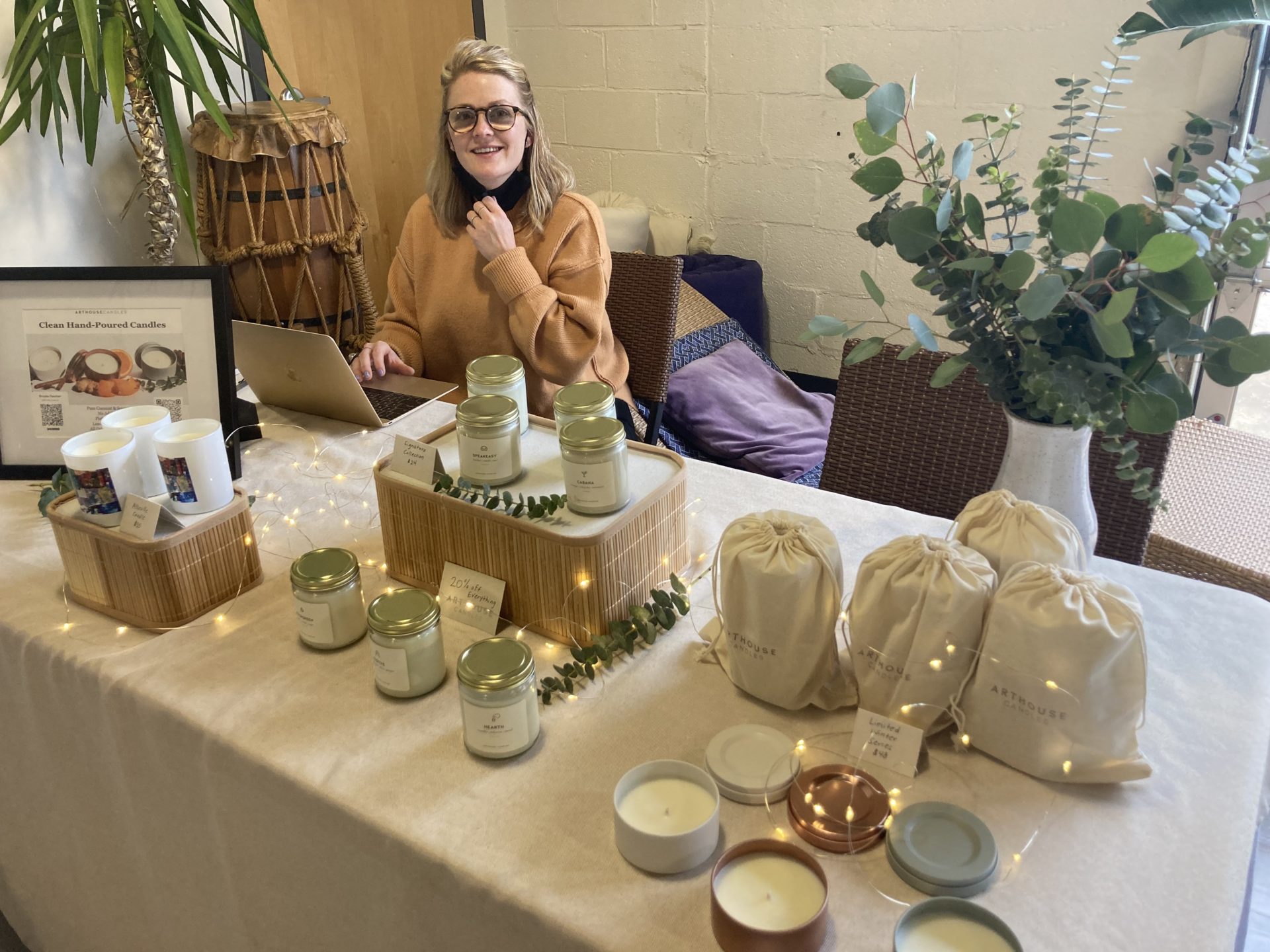 the display of Arthouse Candles' wares